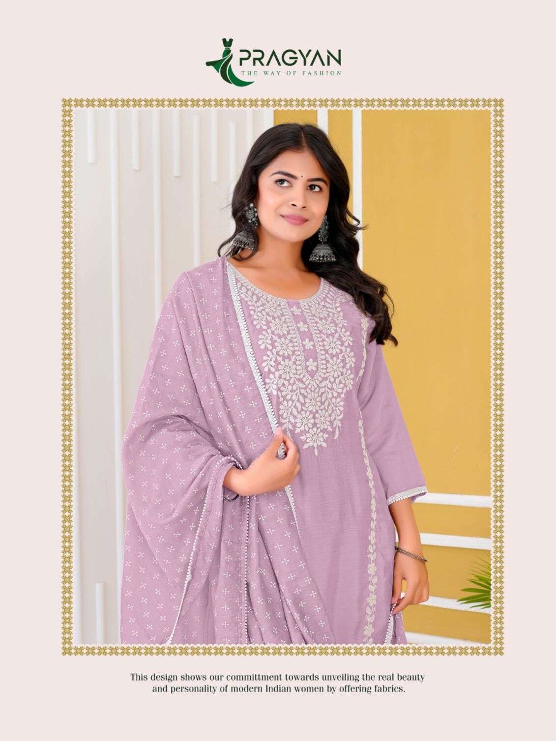 VANILLA VOL-1 BY PRAGYAN IN HEAVY ROMAN SILK WITH FANCY EMBROIDERY WORK AND CHANDERI DUPATTA