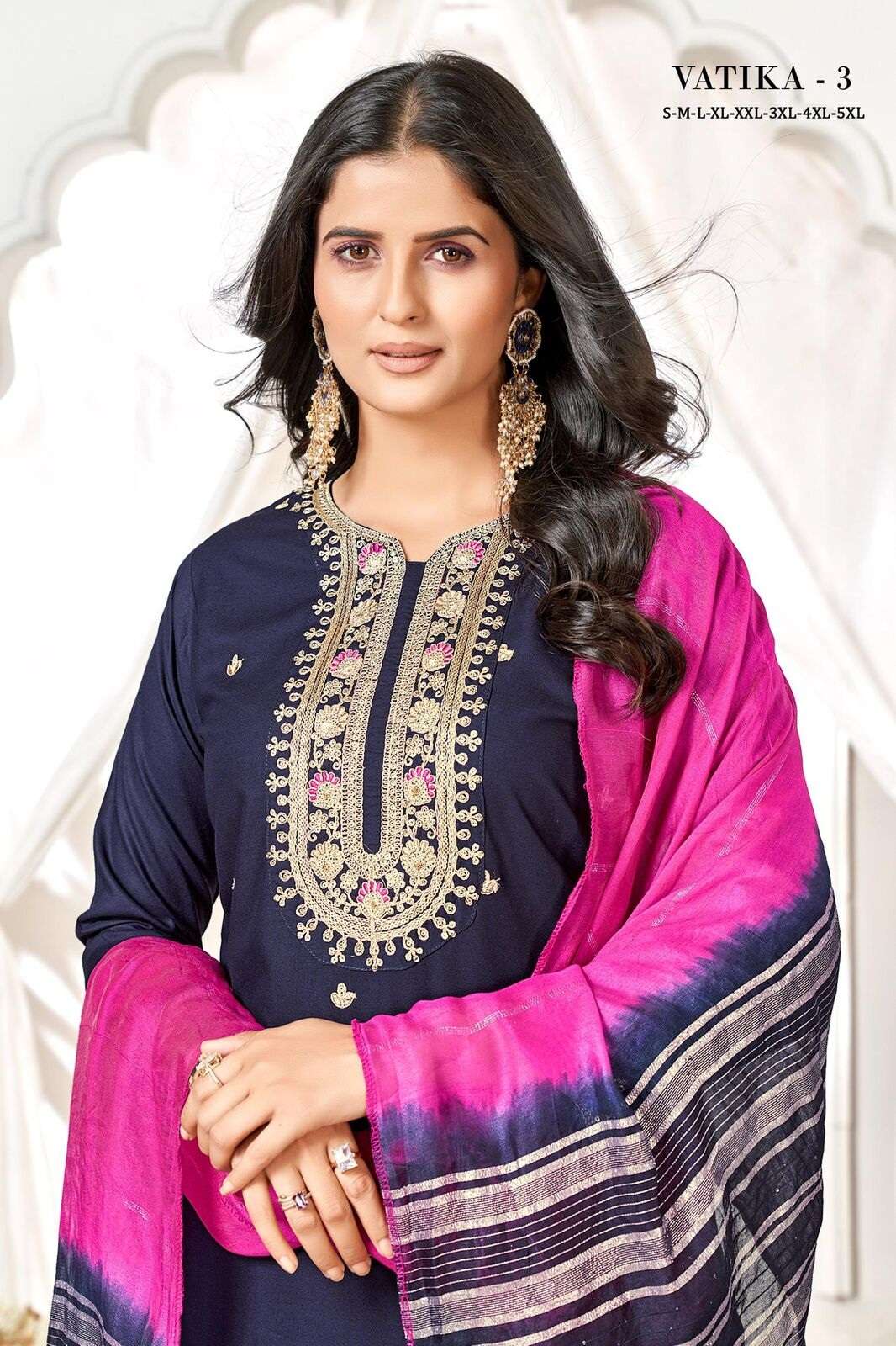 VATIKA-3 BY SANGEET IN HEAVY RAYON GOLD PRINT WITH EMBROIDERY SEQUENCE WORK 