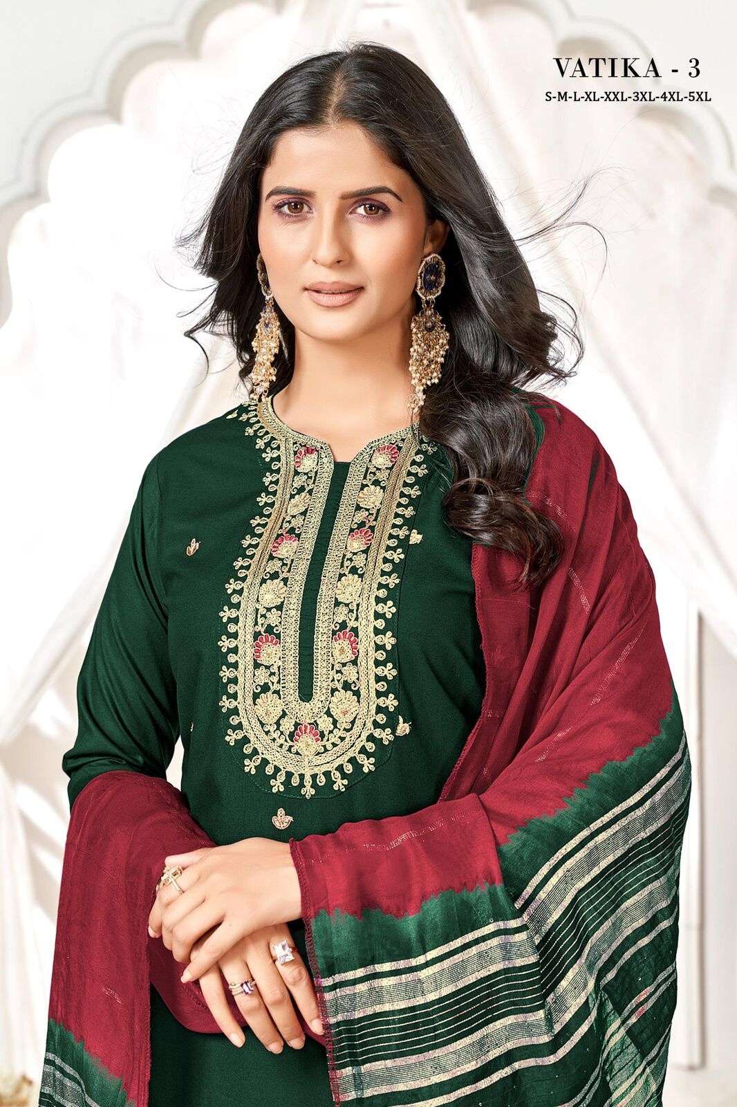 VATIKA-3 BY SANGEET IN HEAVY RAYON GOLD PRINT WITH EMBROIDERY SEQUENCE WORK 