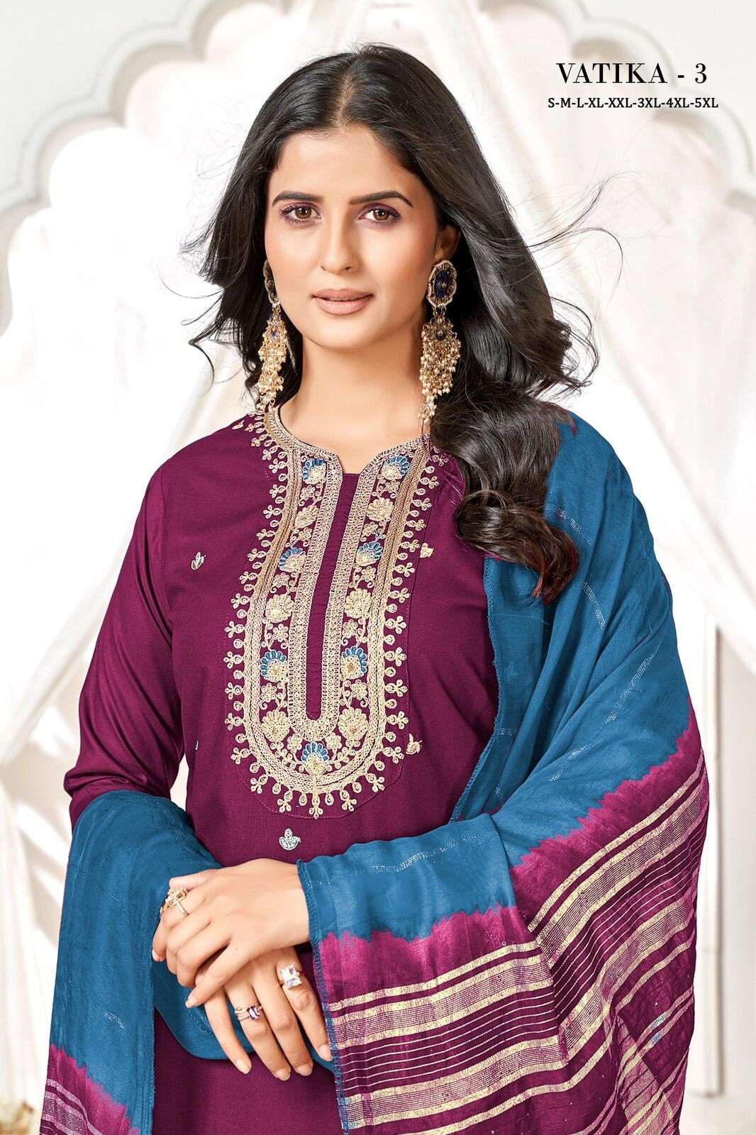 VATIKA-3 BY SANGEET IN HEAVY RAYON GOLD PRINT WITH EMBROIDERY SEQUENCE WORK 