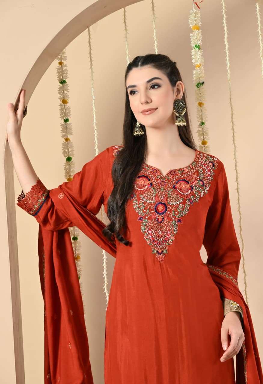 VOL :- 1 BY SWARUUP LIFESTYLE IN PURE MUSLIN STRAIGHT CUT TOP WITH HEAVY EMBROIDERY WORK 