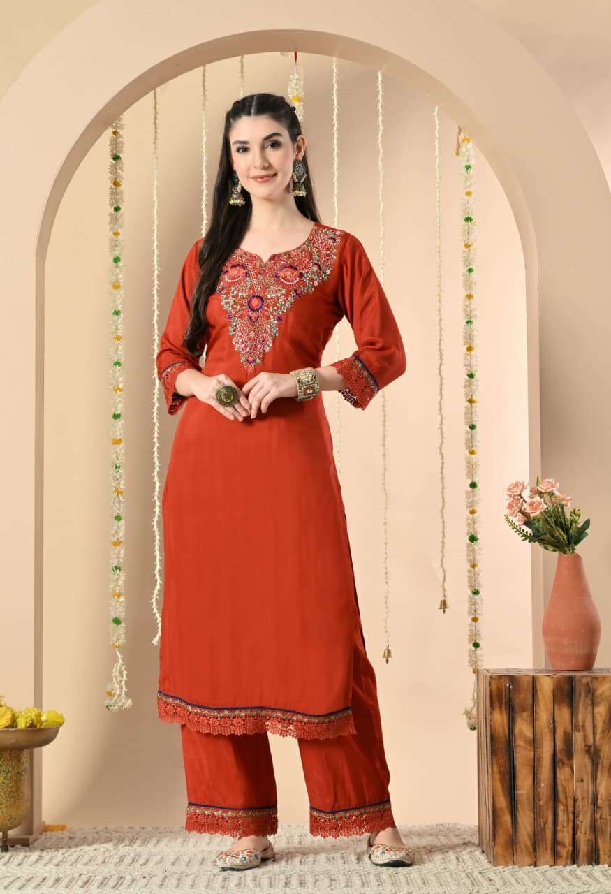 VOL :- 1 BY SWARUUP LIFESTYLE IN PURE MUSLIN STRAIGHT CUT TOP WITH HEAVY EMBROIDERY WORK 