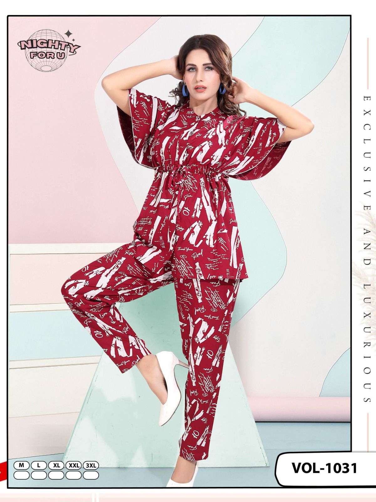 VOL :- 1031 BY NIGHTY FOR U IN STYLISH PREMIUM PRINTED CO-ORD SET 