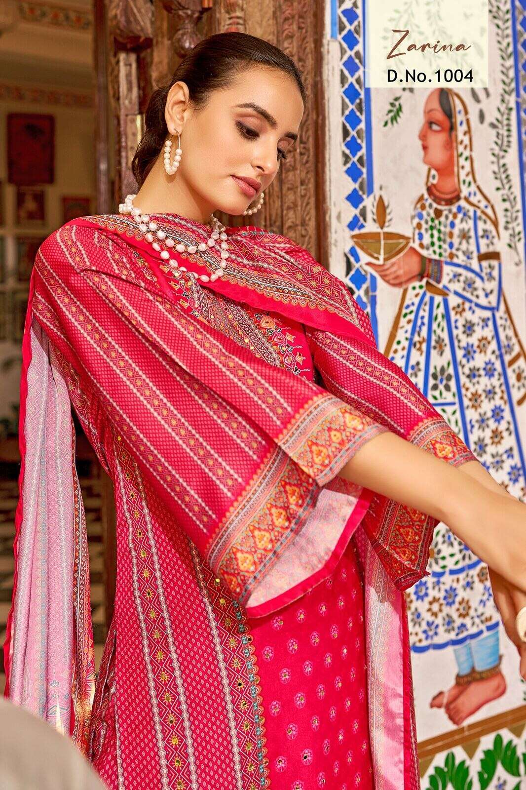 ZARINA BY TEXOFAB IN PURE CREPE SILK DIGITAL PRINT WITH FULL MICRO INNER AND MIRROR WORK 