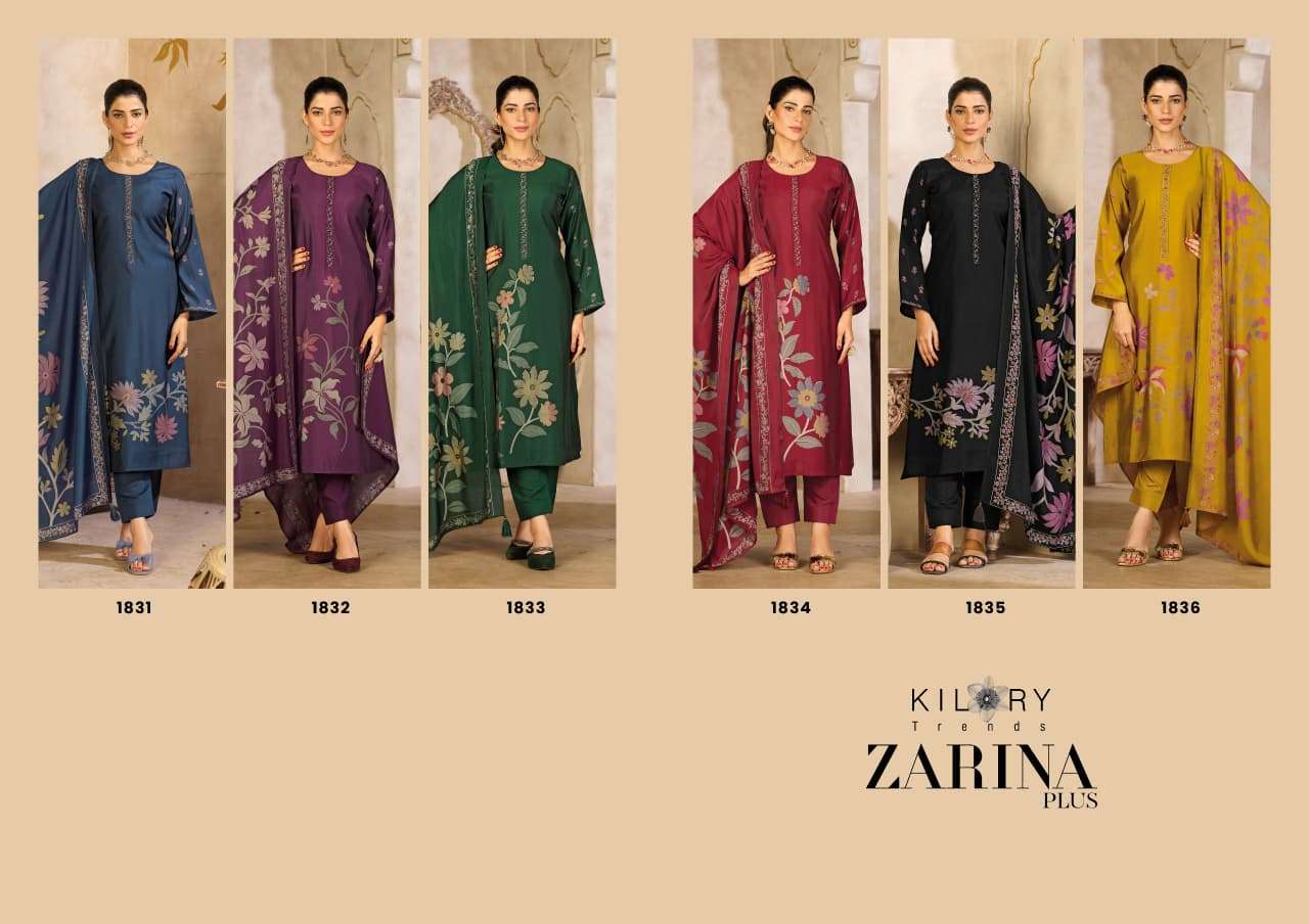 ZARINA PLUS BY KILORY TRENDS IN PURE MUSLIN SILK DIGITAL FOIL PRINT WITH FANCY HAND WORK 