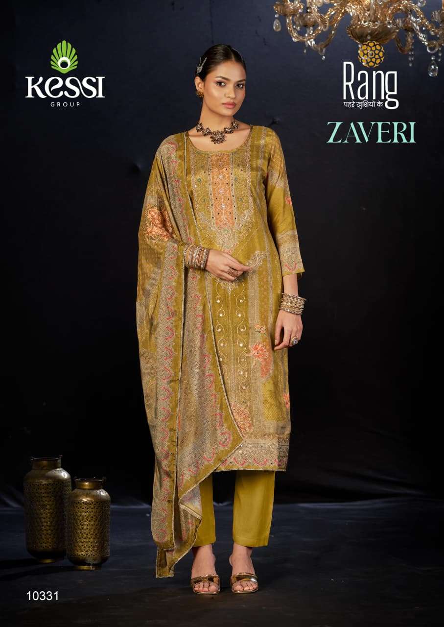 ZAVERI BY KESSI IN PURE MUSLIN DIGITAL PRINT WITH AARI & JARKAN WORK 