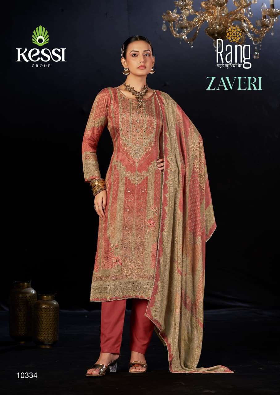 ZAVERI BY KESSI IN PURE MUSLIN DIGITAL PRINT WITH AARI & JARKAN WORK 