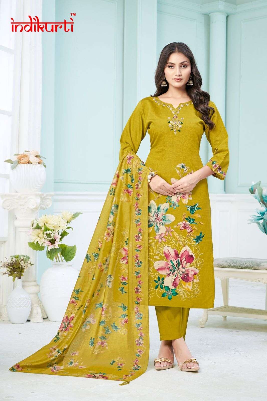 AAFREEN-2 BY INDIKURTI IN VETICAN FOIL PRINT DISCHARGE PLACEMENT PRINTS WITH INNER