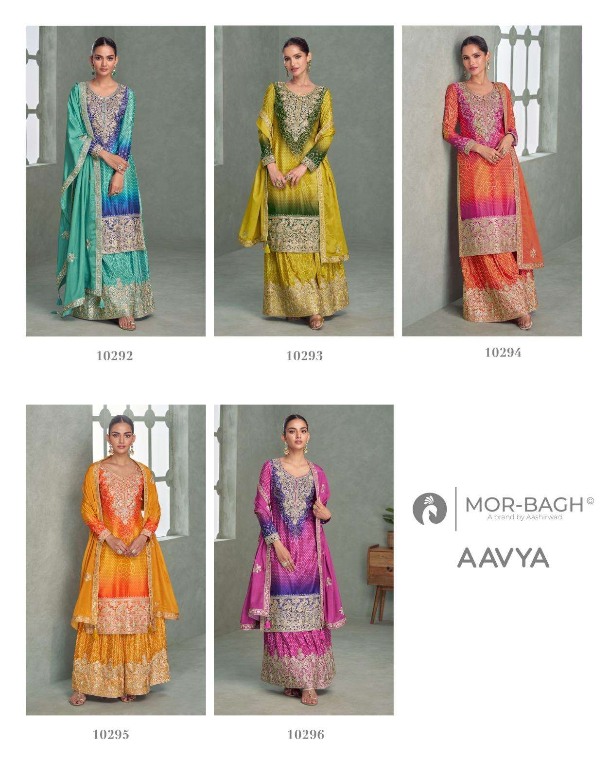 AAVYA BY AASHIRWAD CREATION IN PREMIUM CHINNON SILK WITH HEAVY EMBROIDERY WORK 