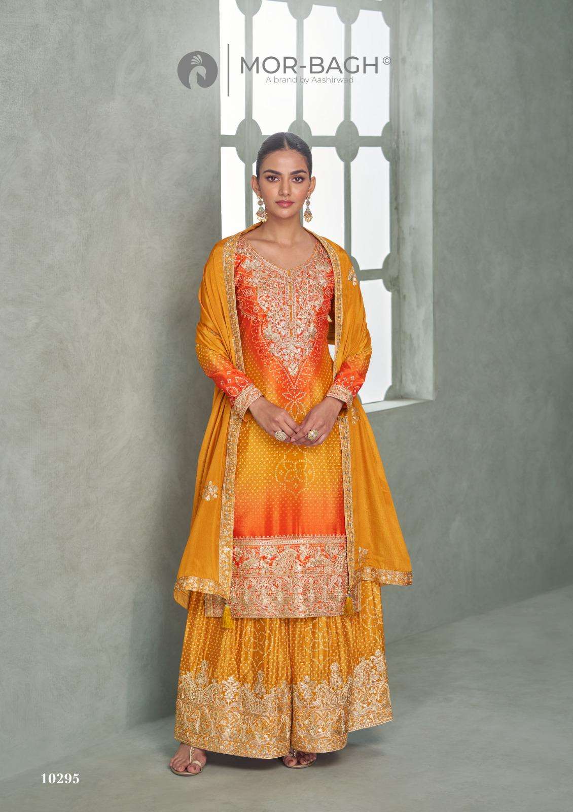 AAVYA BY AASHIRWAD CREATION IN PREMIUM CHINNON SILK WITH HEAVY EMBROIDERY WORK 