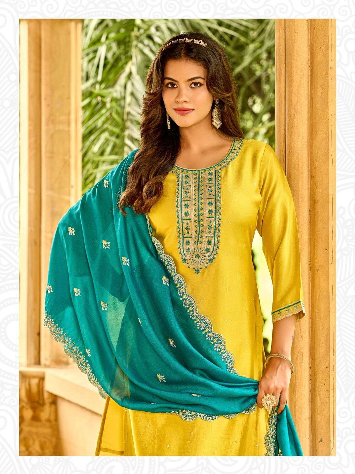 ALEXA BY AANCHI IN VICHITRA SILK WITH FANCY CONTRAST DUPATTA WORK