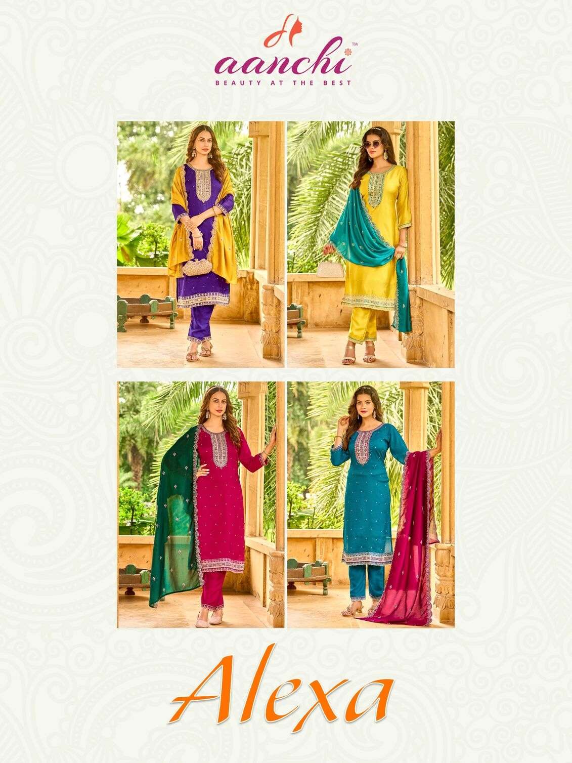 ALEXA BY AANCHI IN VICHITRA SILK WITH FANCY CONTRAST DUPATTA WORK