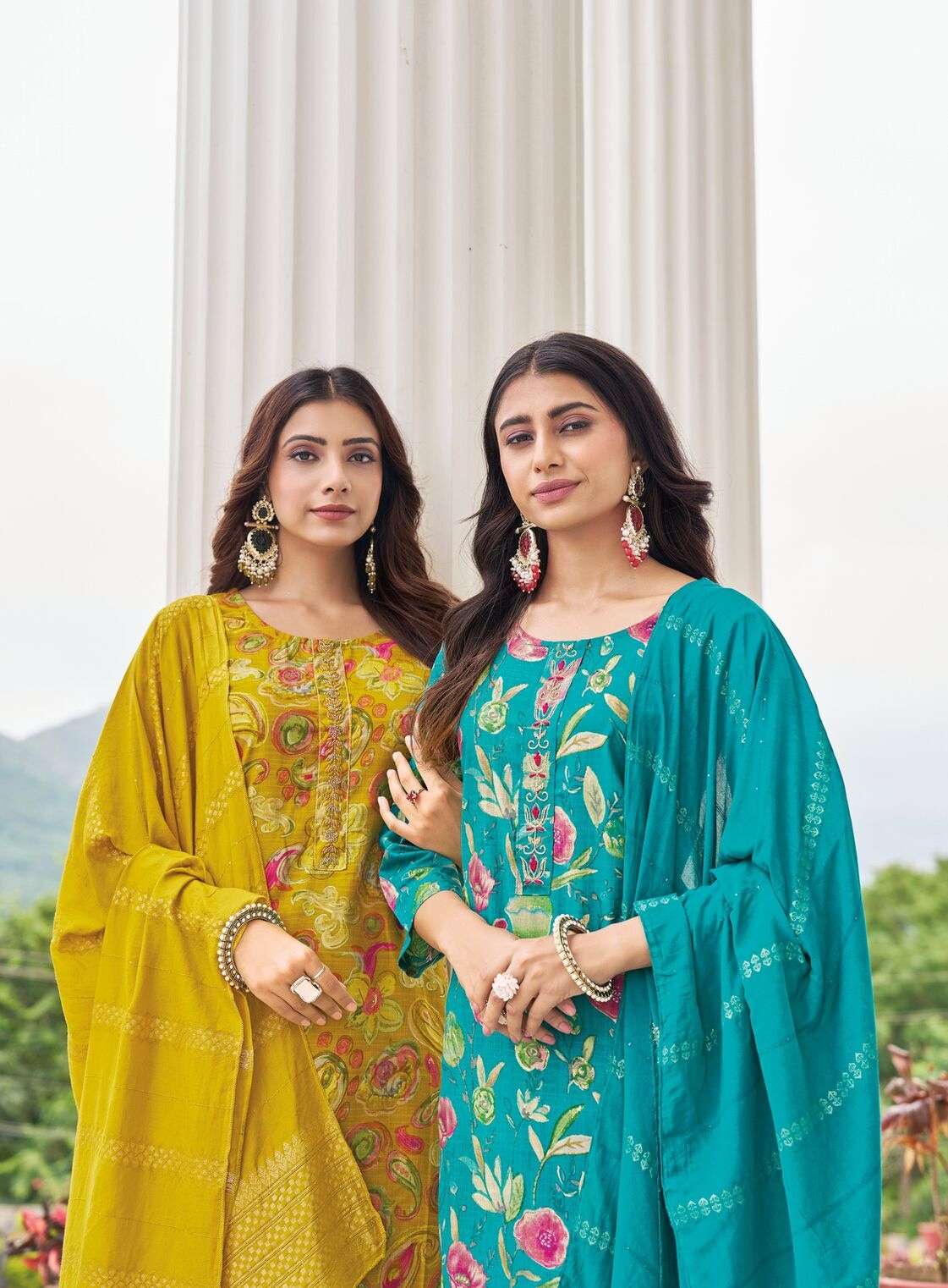 ALEXA VOL-5 BY RADHIKA LIFE STYLE IN VERTICAN SILK FOIL PRINT WITH HANDWORK 