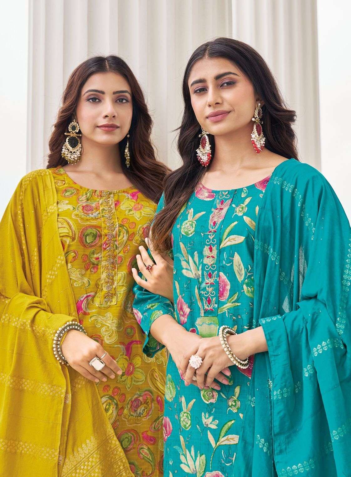 ALEXA VOL-5 BY RADHIKA LIFE STYLE IN VERTICAN SILK FOIL PRINT WITH HANDWORK 