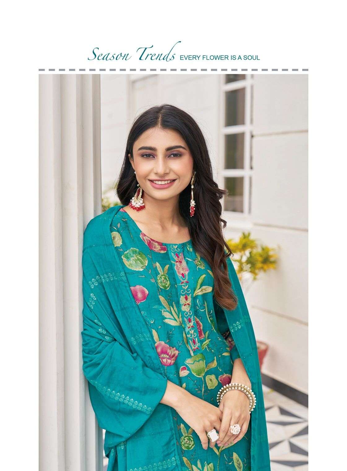 ALEXA VOL-5 BY RADHIKA LIFE STYLE IN VERTICAN SILK FOIL PRINT WITH HANDWORK 