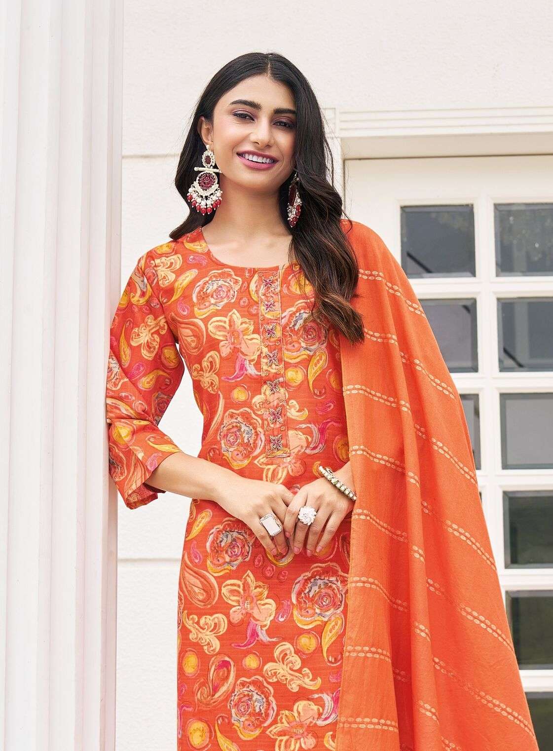 ALEXA VOL-5 BY RADHIKA LIFE STYLE IN VERTICAN SILK FOIL PRINT WITH HANDWORK 