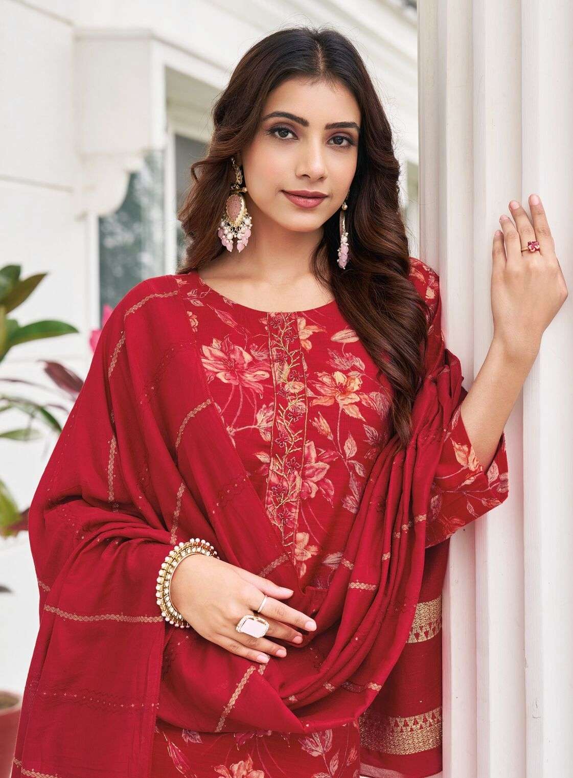 ALEXA VOL-5 BY RADHIKA LIFE STYLE IN VERTICAN SILK FOIL PRINT WITH HANDWORK 