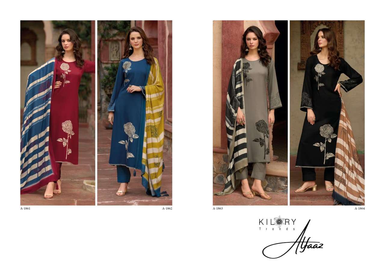 ALFAAZ BY KILORY TRENDS IN PURE VISCOSE PASHMINA DIGITAL FOIL PRINT WITH EMBROIDERY