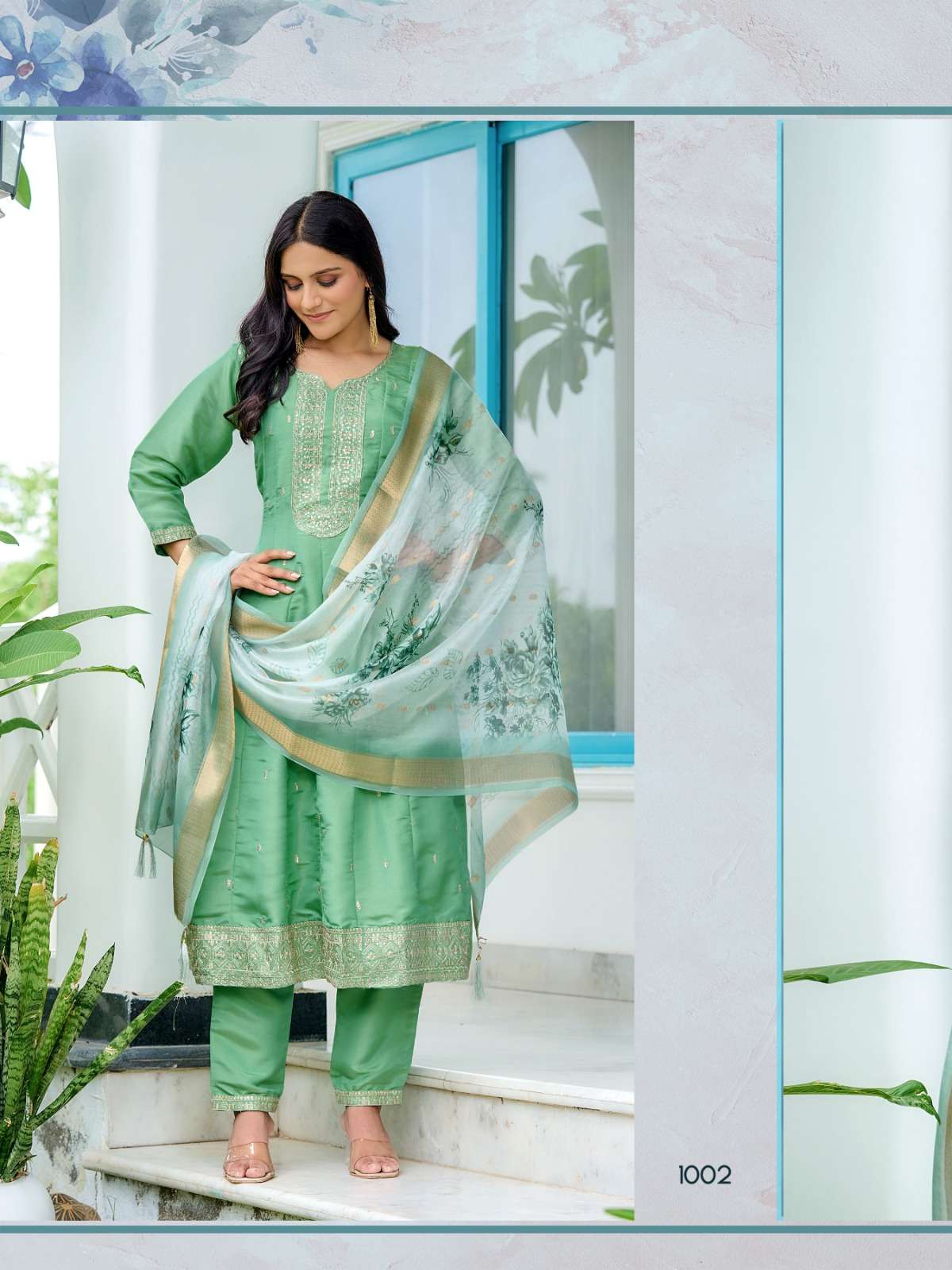 AMBIKA BY AANCHI IN PURE SHIMMER WITH FANCY DIGITAL DUPATTA 3 PCS SET FLAIR CONCEPT