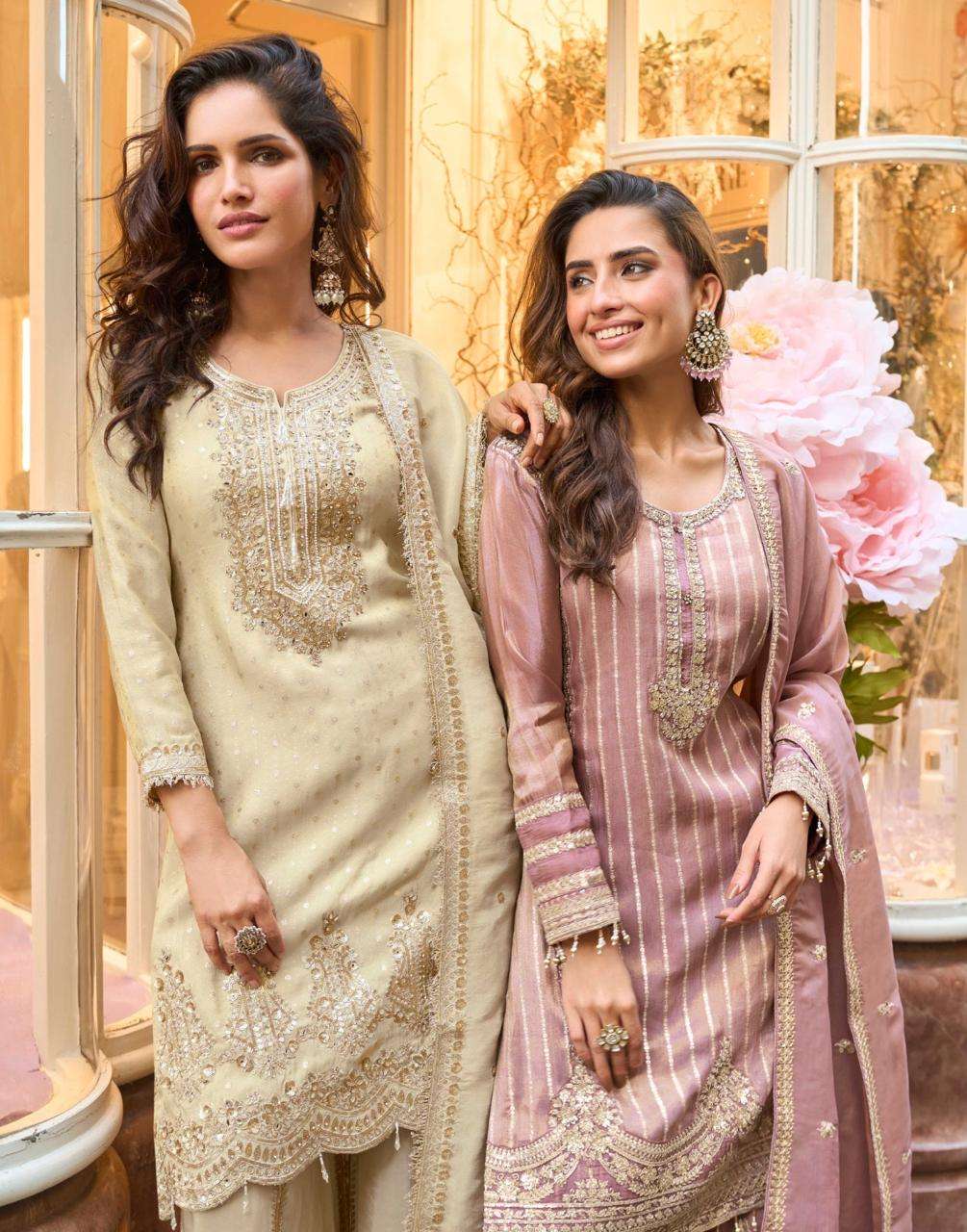 AMRIT BY SAYURI DESIGNER IN PURE VISCOS SIMAR JACQUARD SILK WITH EMBROIDERED WORK 