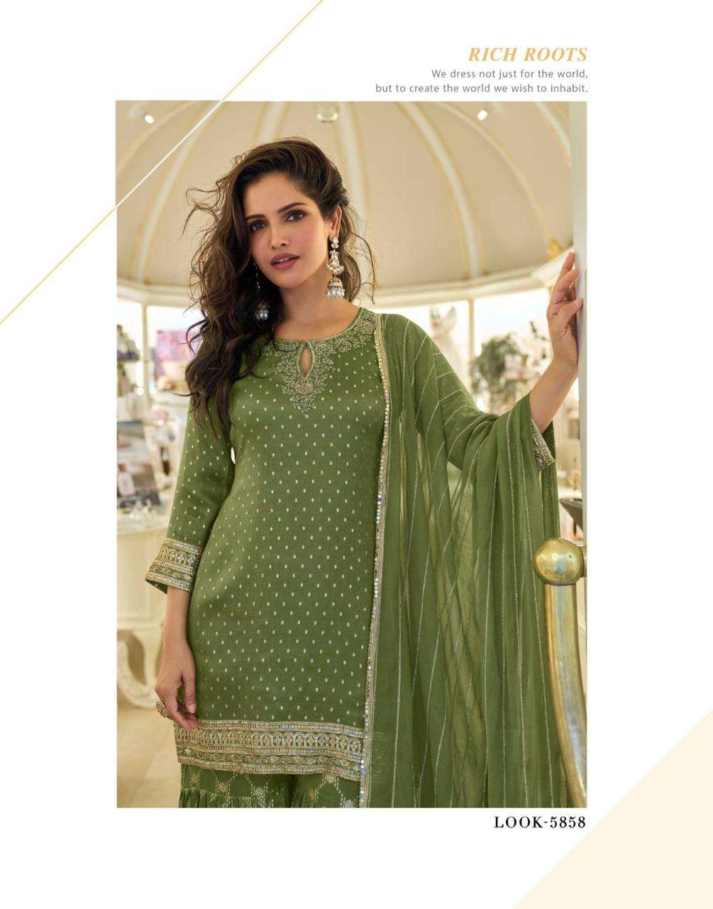 AMRIT BY SAYURI DESIGNER IN PURE VISCOS SIMAR JACQUARD SILK WITH EMBROIDERED WORK 
