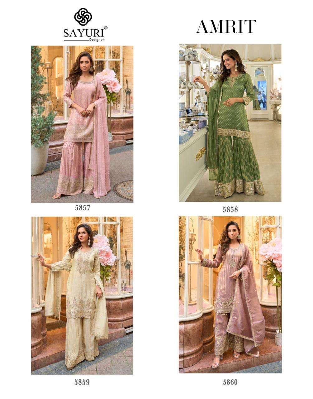 AMRIT BY SAYURI DESIGNER IN PURE VISCOS SIMAR JACQUARD SILK WITH EMBROIDERED WORK 
