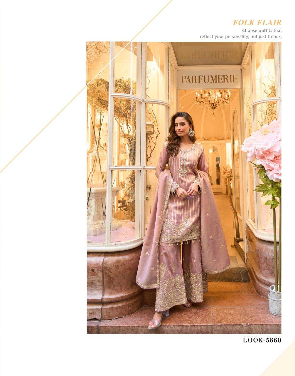 AMRIT BY SAYURI DESIGNER IN PURE VISCOS SIMAR JACQUARD SILK WITH EMBROIDERED WORK 