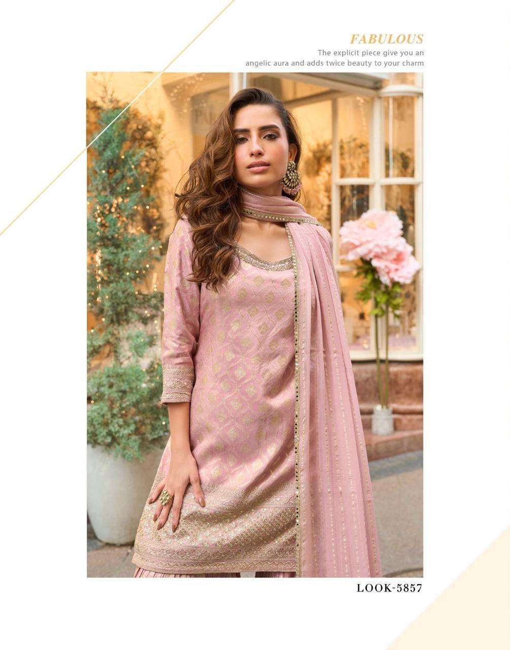 AMRIT BY SAYURI DESIGNER IN PURE VISCOS SIMAR JACQUARD SILK WITH EMBROIDERED WORK 