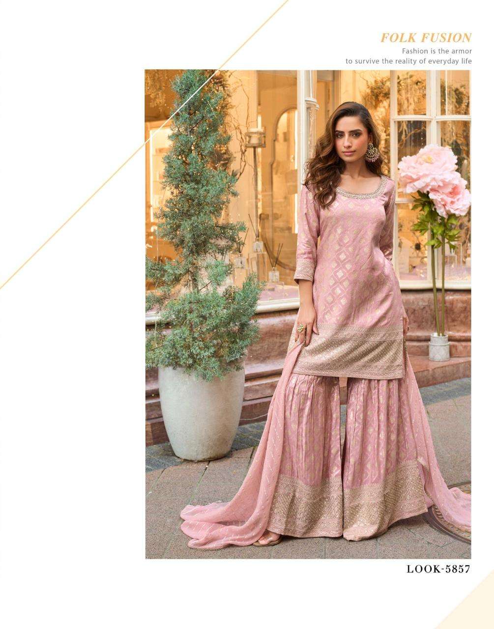AMRIT BY SAYURI DESIGNER IN PURE VISCOS SIMAR JACQUARD SILK WITH EMBROIDERED WORK 