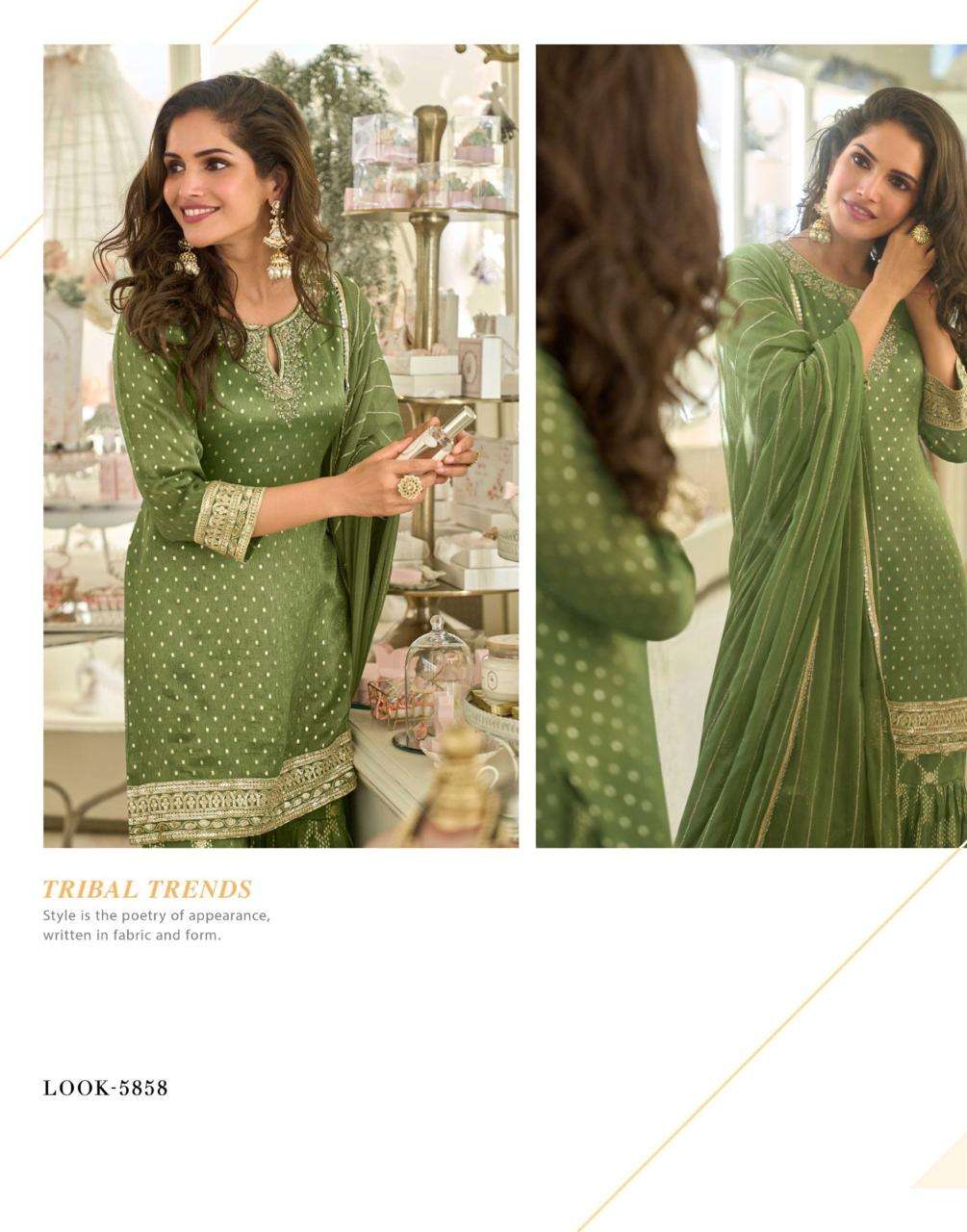AMRIT BY SAYURI DESIGNER IN PURE VISCOS SIMAR JACQUARD SILK WITH EMBROIDERED WORK 