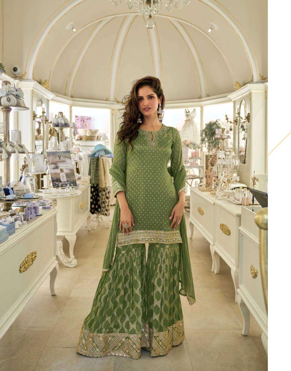 AMRIT BY SAYURI DESIGNER IN PURE VISCOS SIMAR JACQUARD SILK WITH EMBROIDERED WORK 