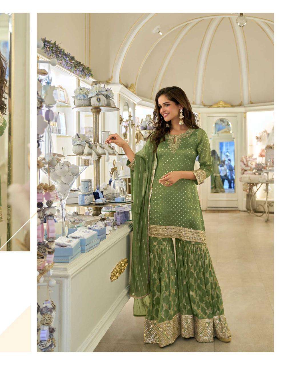 AMRIT BY SAYURI DESIGNER IN PURE VISCOS SIMAR JACQUARD SILK WITH EMBROIDERED WORK 