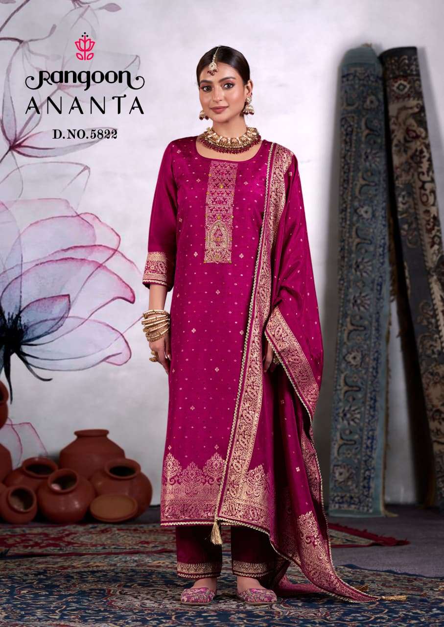 ANANTA BY RANGOON IN PURE DOLA JACQUARD BANDHEJ BUTI WITH KHATLI HANDWORK 