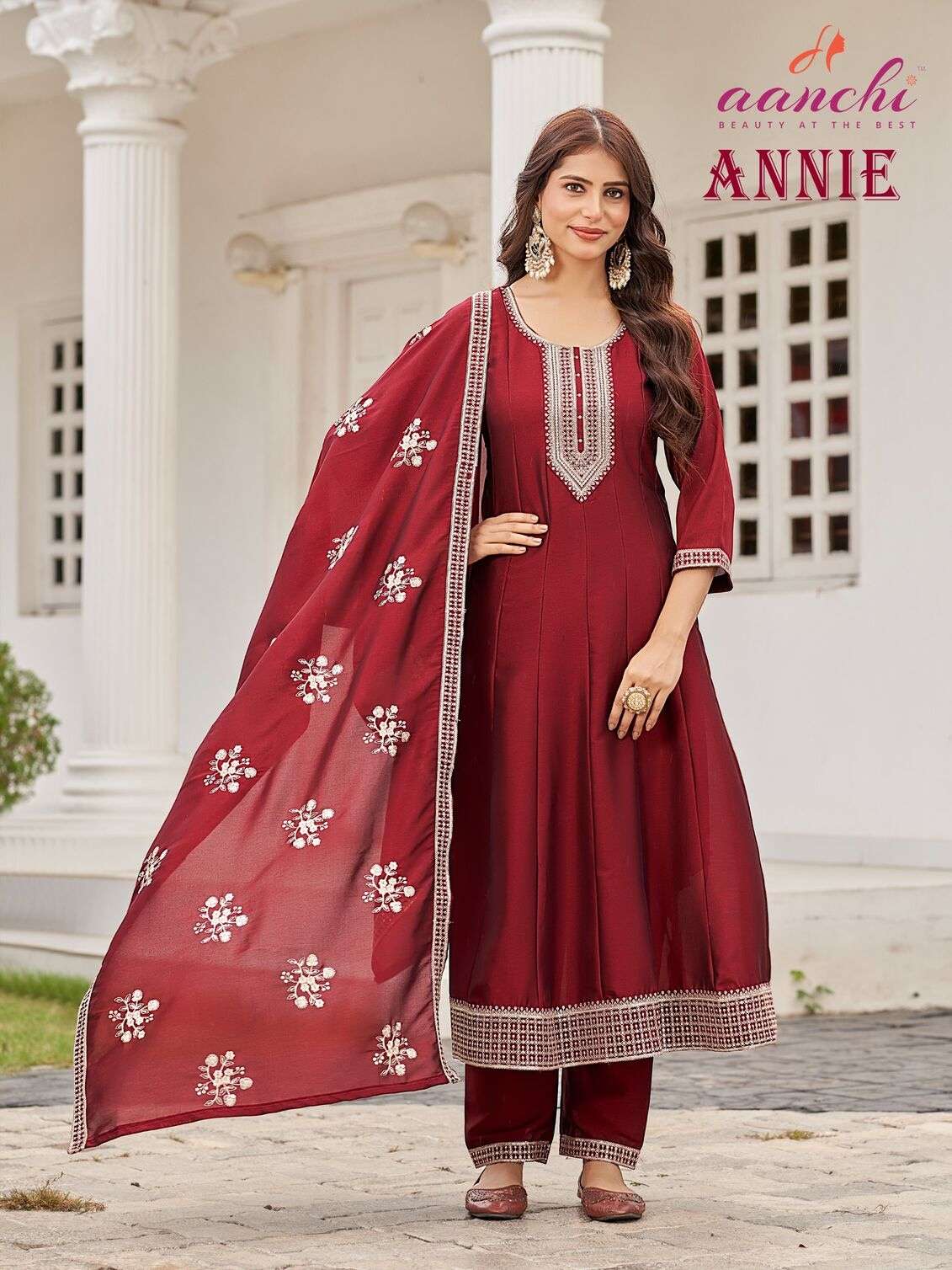 ANNIE BY AANCHI IN CRYSTAL SILK WITH FANCY DUPATTA WORK FLAIR CONCEPT 