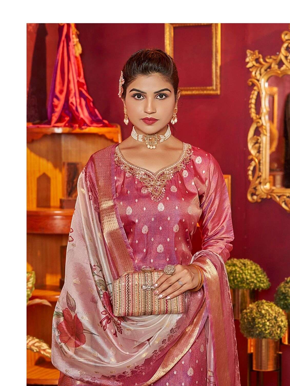 BAKU BY AANCHI IN TISSUE BUTTI WITH FANCY DIGITAL DUPATTA 3 PCS SET STRAIGHT CONCEPT 