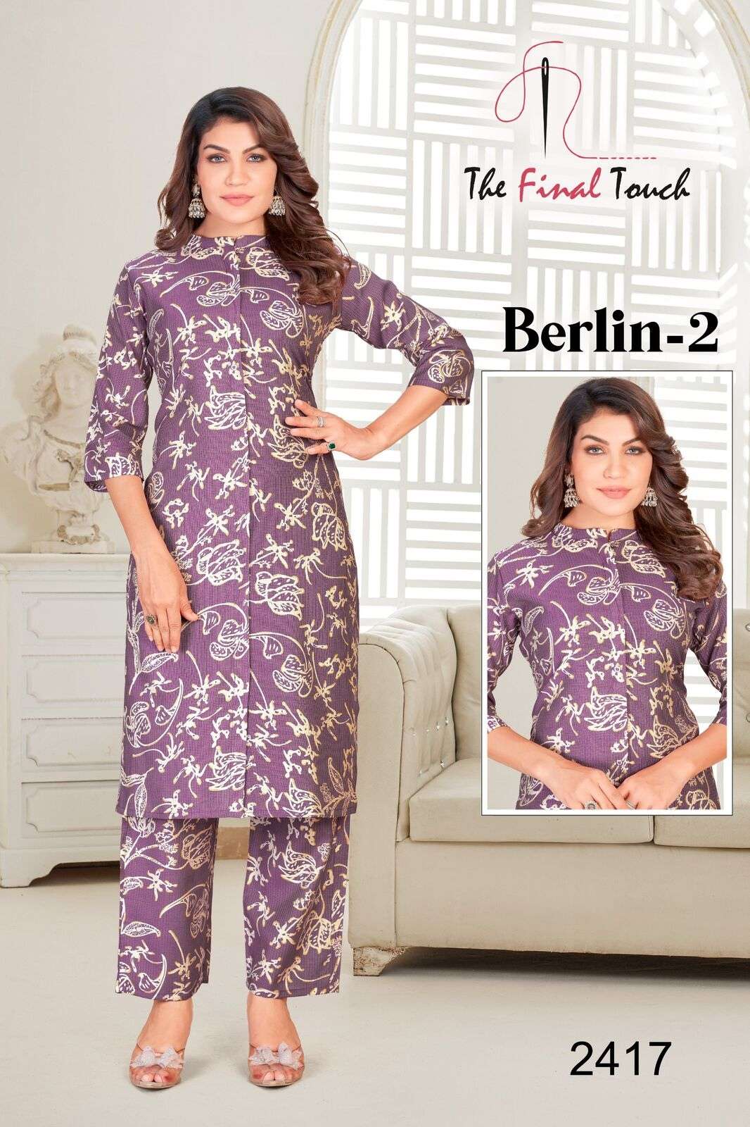BERLIN VOL-2 BY THE FINAL TOUCH IN PREMIUM BERLIN PRINTS FOIL CO-ORD SET WITH PLAZO 