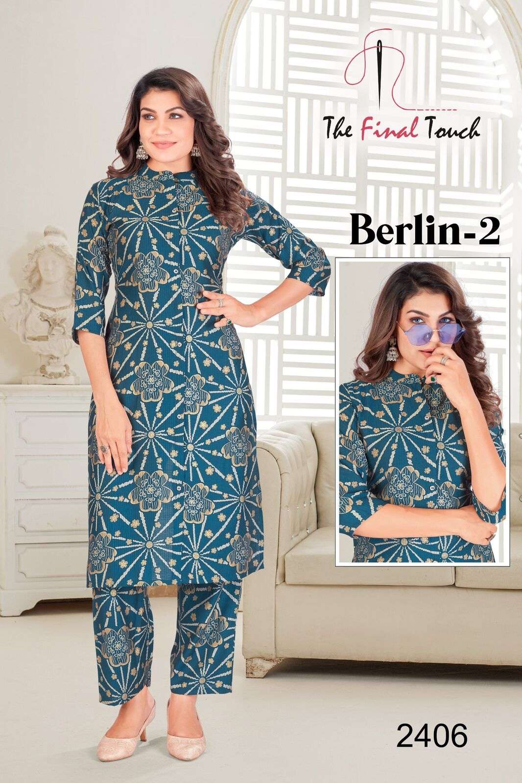 BERLIN VOL-2 BY THE FINAL TOUCH IN PREMIUM BERLIN PRINTS FOIL CO-ORD SET WITH PLAZO 