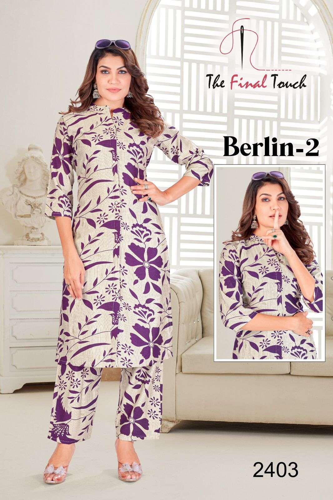 BERLIN VOL-2 BY THE FINAL TOUCH IN PREMIUM BERLIN PRINTS FOIL CO-ORD SET WITH PLAZO 
