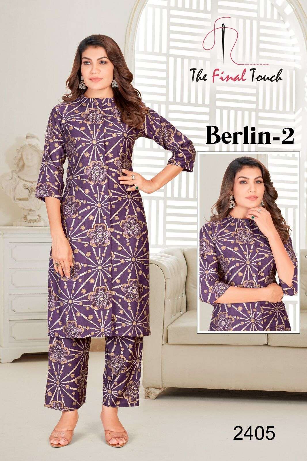 BERLIN VOL-2 BY THE FINAL TOUCH IN PREMIUM BERLIN PRINTS FOIL CO-ORD SET WITH PLAZO 