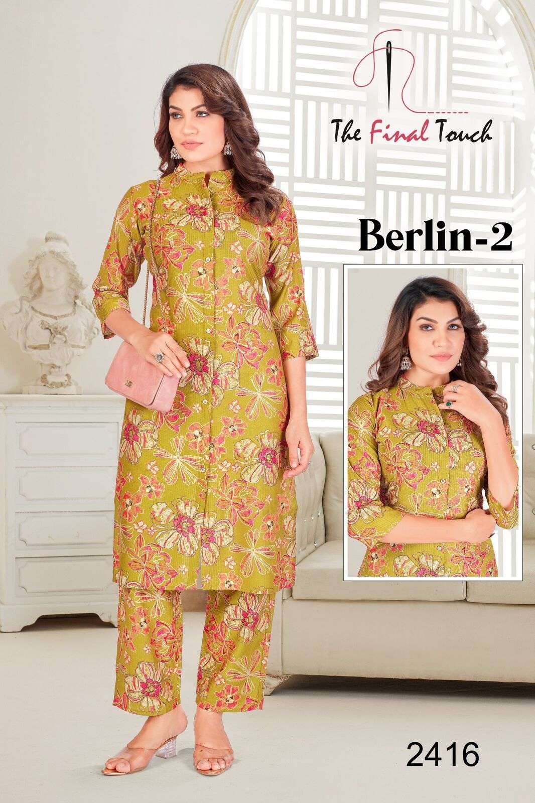 BERLIN VOL-2 BY THE FINAL TOUCH IN PREMIUM BERLIN PRINTS FOIL CO-ORD SET WITH PLAZO 