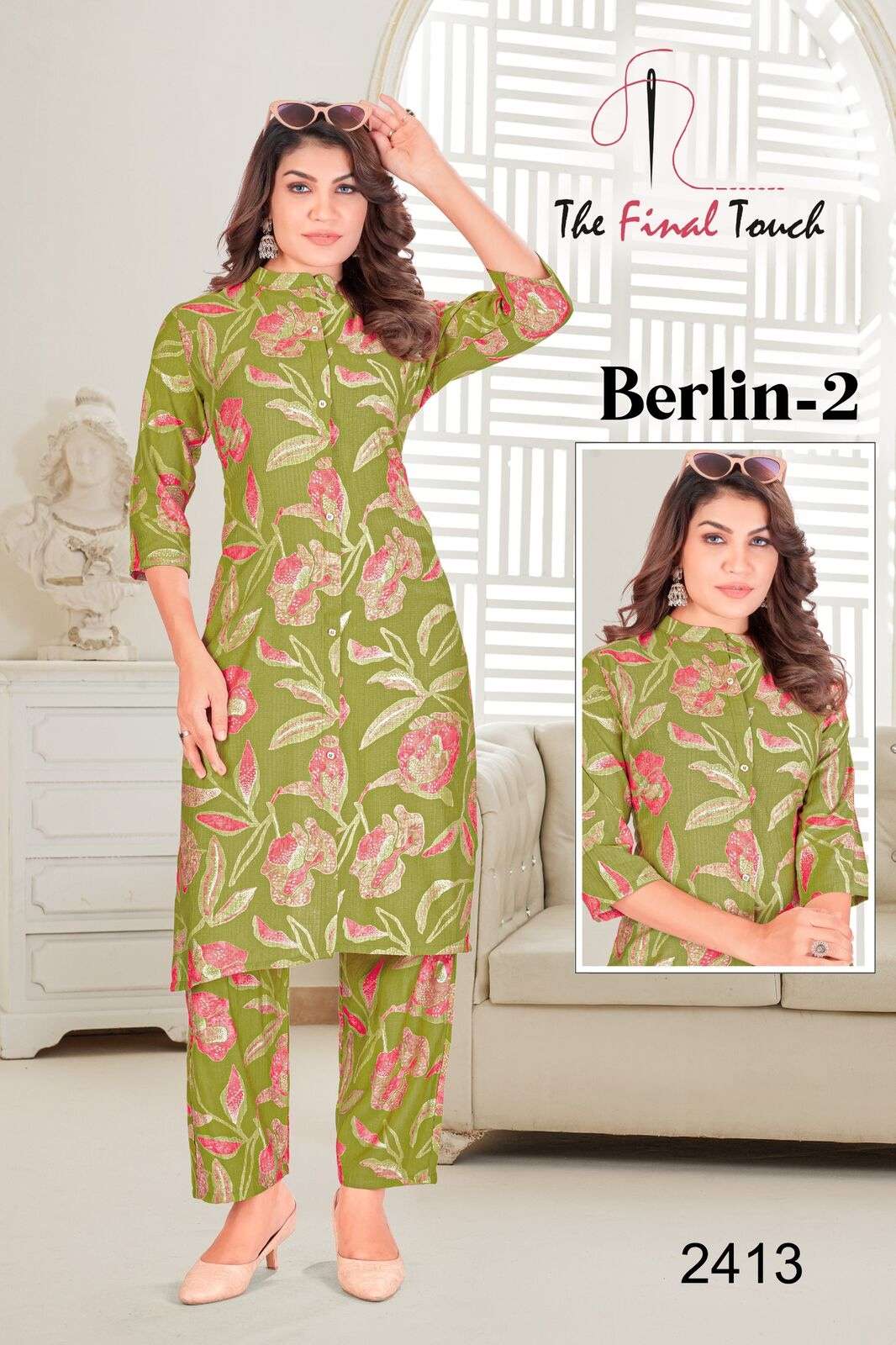 BERLIN VOL-2 BY THE FINAL TOUCH IN PREMIUM BERLIN PRINTS FOIL CO-ORD SET WITH PLAZO 