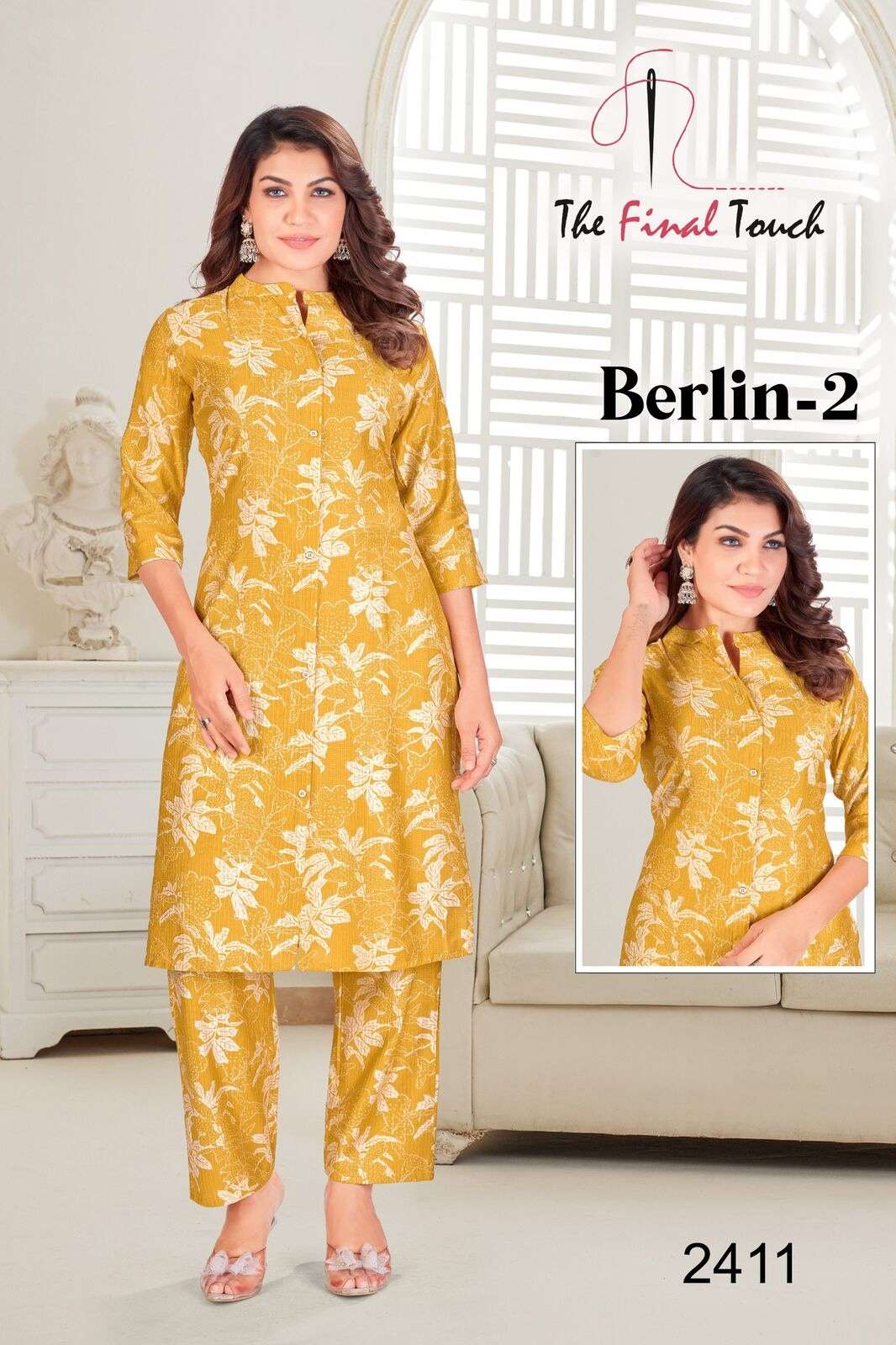 BERLIN VOL-2 BY THE FINAL TOUCH IN PREMIUM BERLIN PRINTS FOIL CO-ORD SET WITH PLAZO 