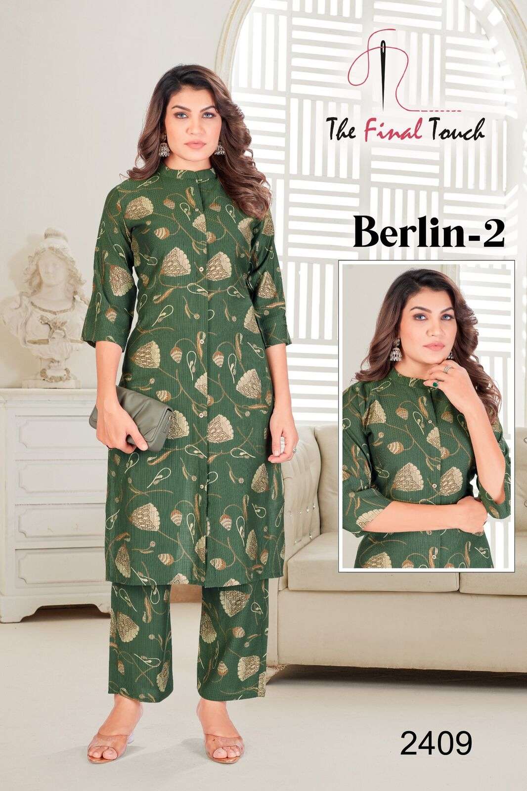BERLIN VOL-2 BY THE FINAL TOUCH IN PREMIUM BERLIN PRINTS FOIL CO-ORD SET WITH PLAZO 