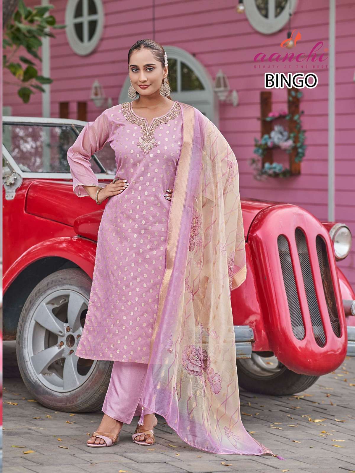 BINGO BY AANCHI IN SHIMMER JACQUARD BUTTI 3 PCS SET STRAIGHT CONCEPT 