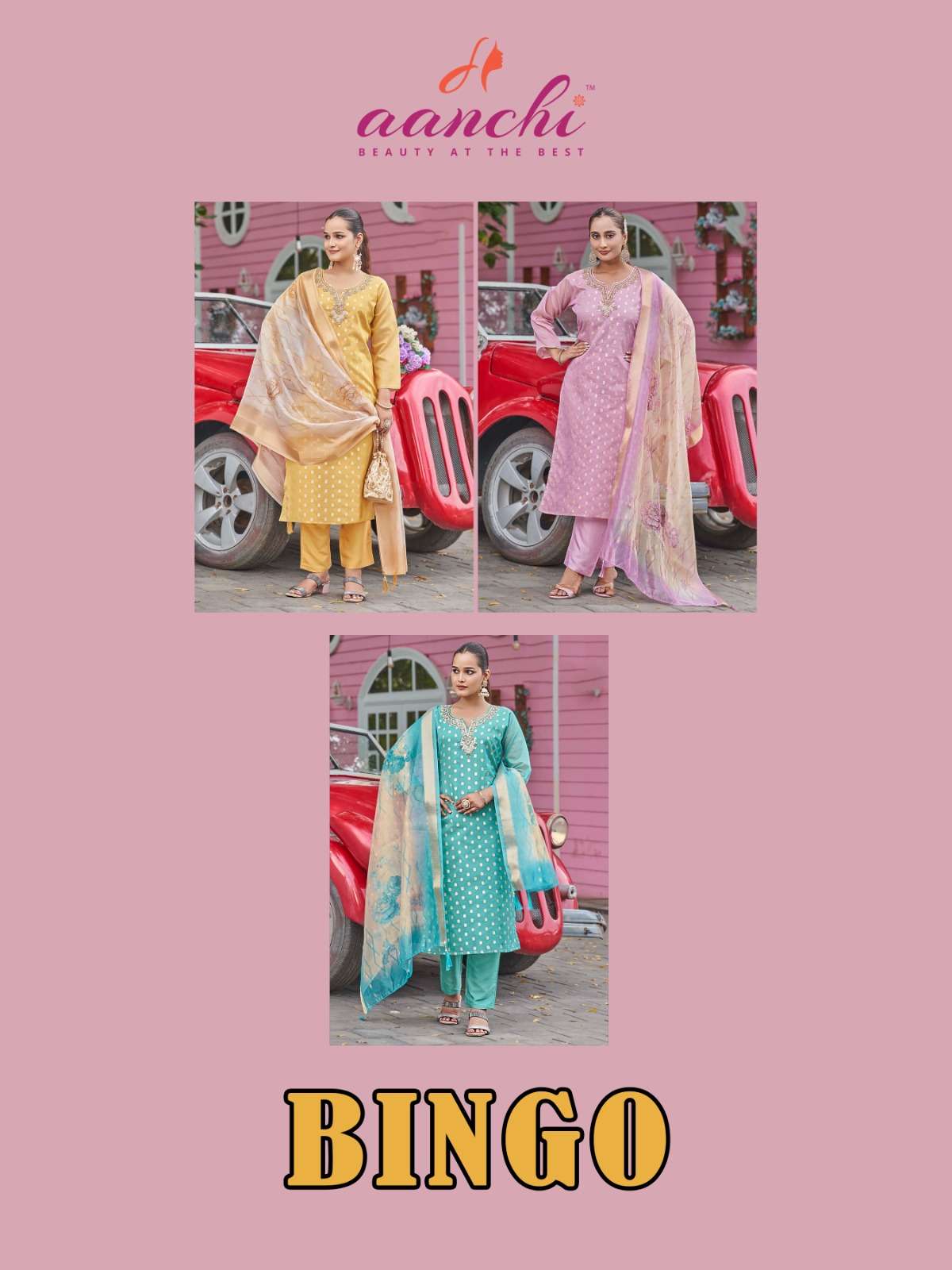 BINGO BY AANCHI IN SHIMMER JACQUARD BUTTI 3 PCS SET STRAIGHT CONCEPT 