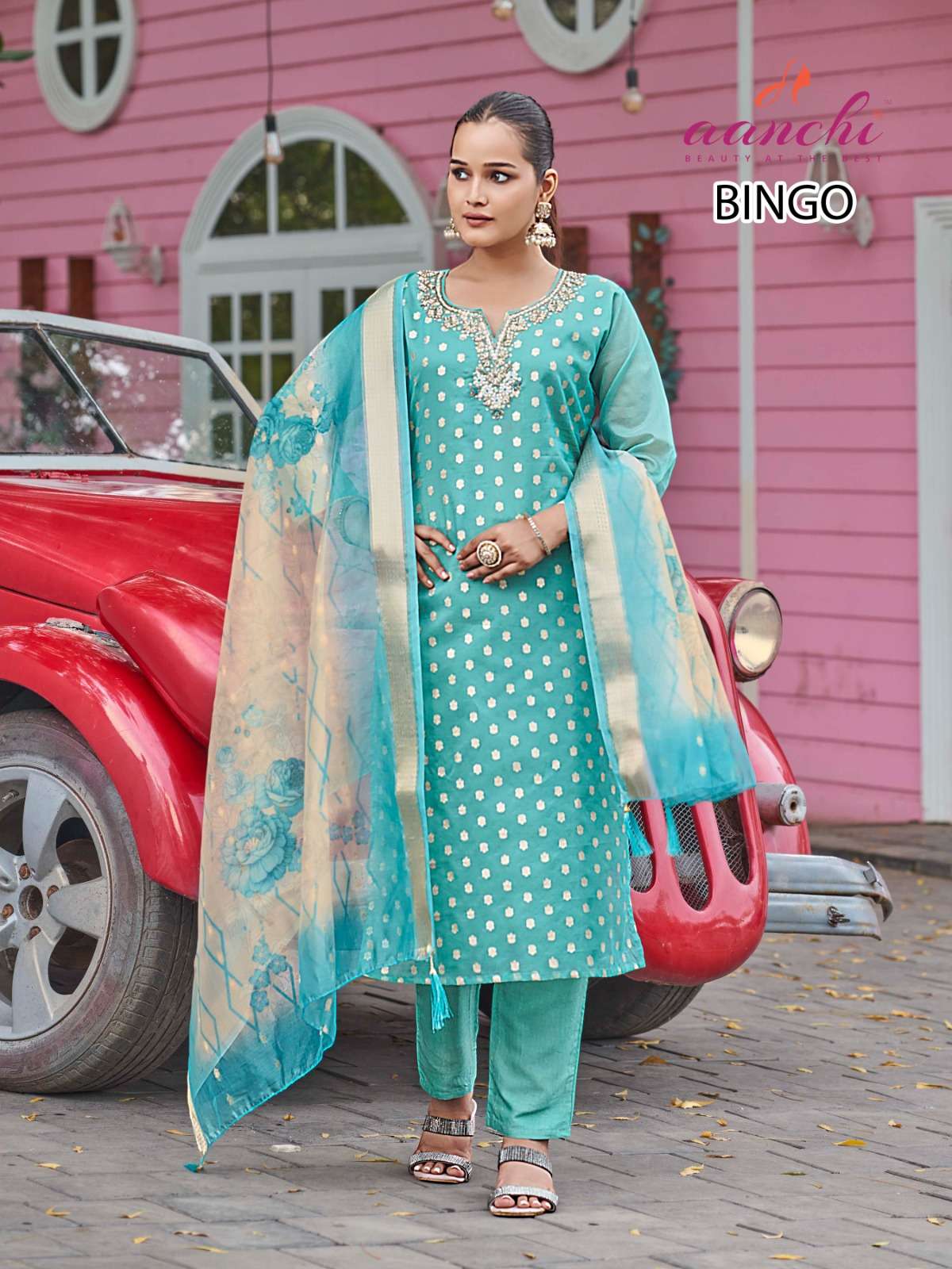 BINGO BY AANCHI IN SHIMMER JACQUARD BUTTI 3 PCS SET STRAIGHT CONCEPT 