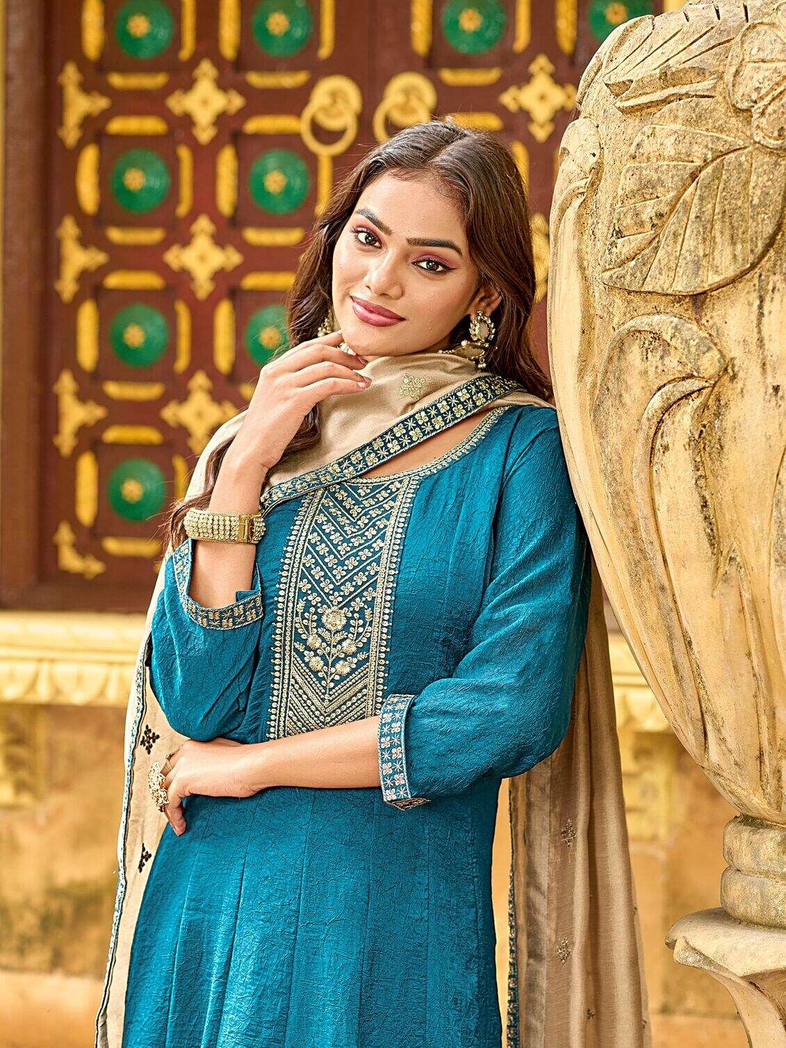 BOOSTER BY AANCHI IN N.V. SILK WITH FANCY CONTRAST DUPATTA WORK