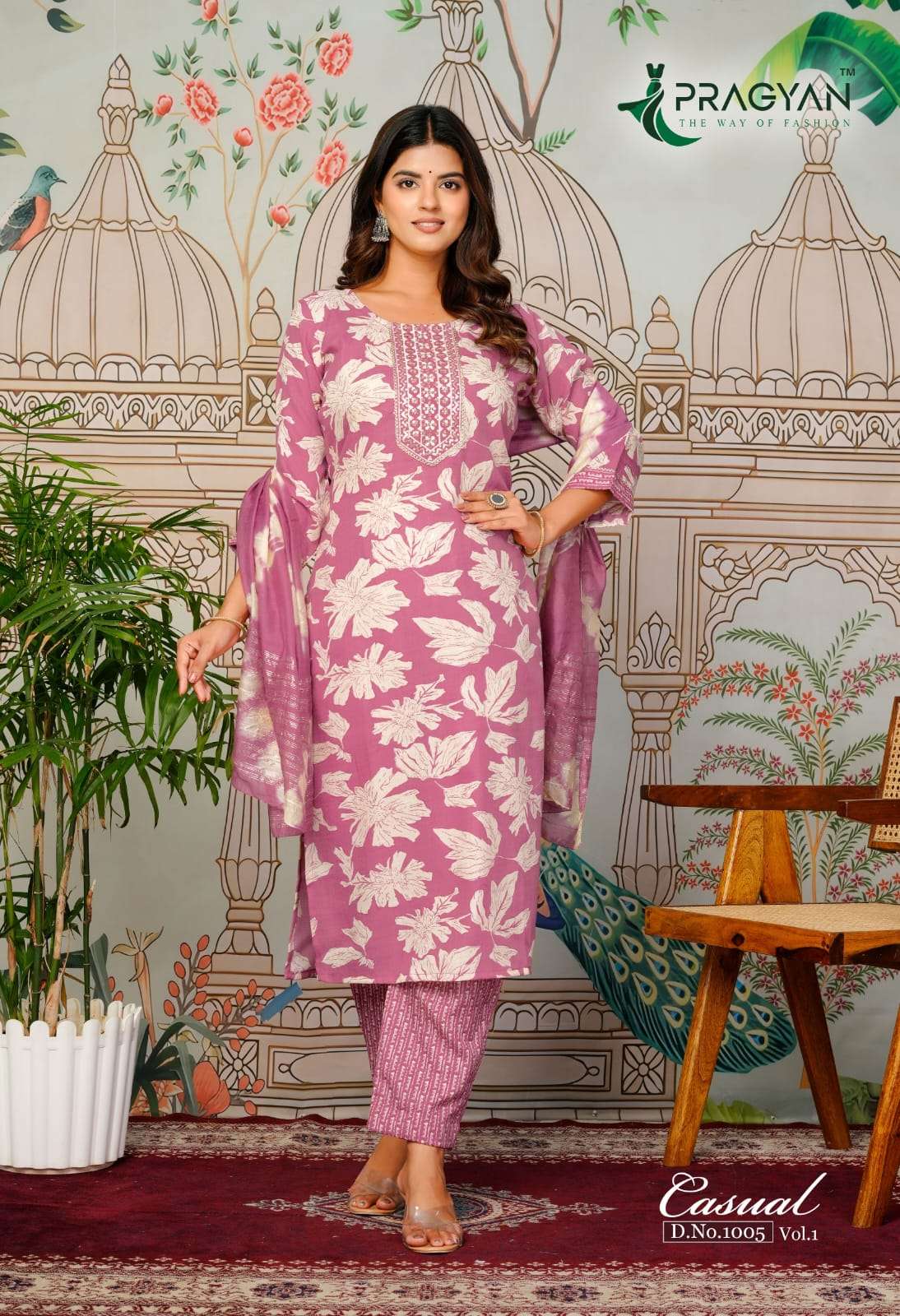 CASUAL VOL-1 BY PRAGYAN IN CAPSULE FOIL PRINT KURTI WITH EMBROIDERY WORK 