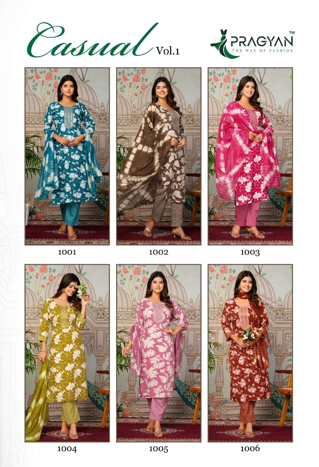 CASUAL VOL-1 BY PRAGYAN IN CAPSULE FOIL PRINT KURTI WITH EMBROIDERY WORK 