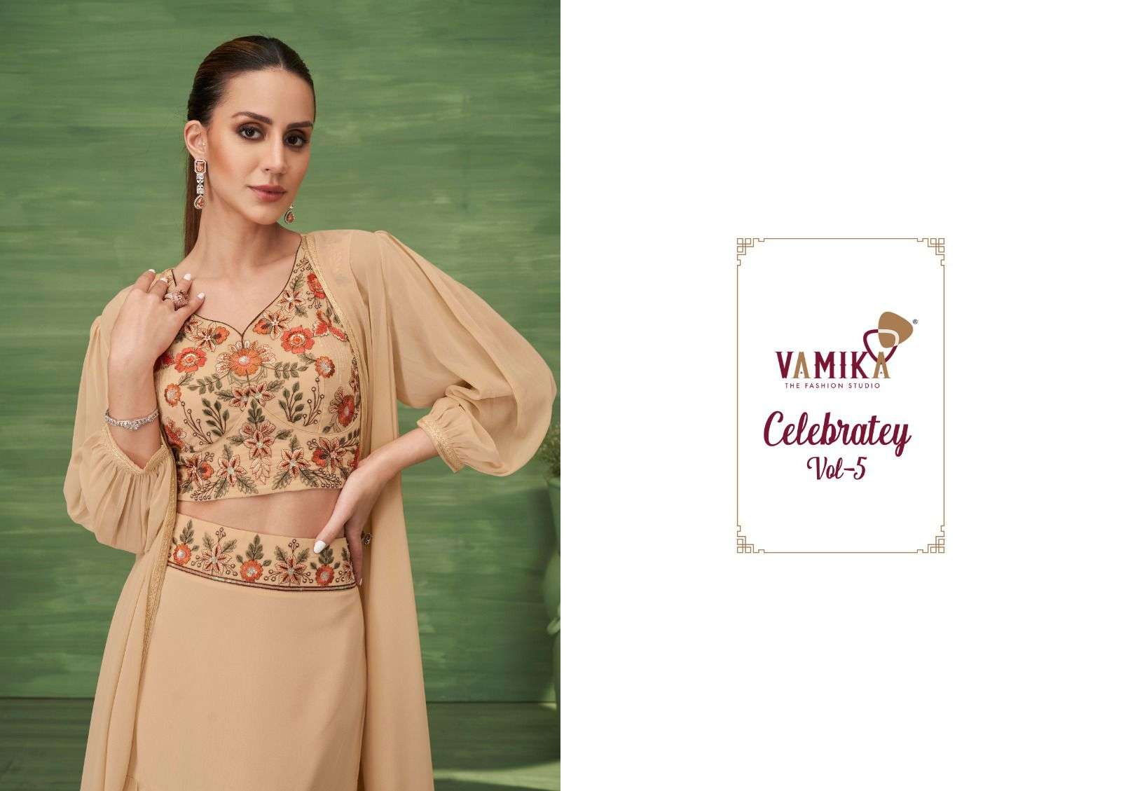 CELEBRITY VOL-5 BY VAMIKA IN PURE BSY FIONA LEHNGA CHOLI WITH KOTI COLLECTION 